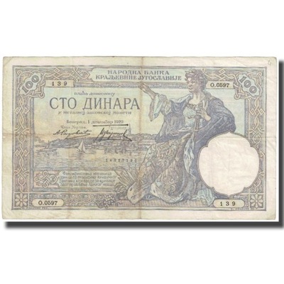 Banknot, Jugosławia, 100 Dinara, 1929, 1929-12-01,