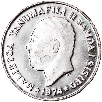 Moneta, Samoa, 20 Sene, 1974, MS(65-70), Srebro, K