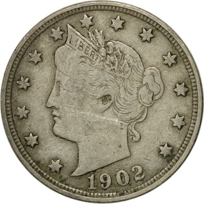 Moneta, USA, Liberty Nickel, 5 Cents, 1902, U.S. M