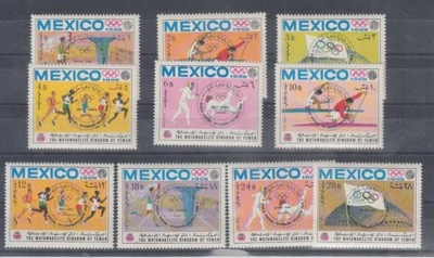 T0915 Jemen Mi 604-613 ** Olimpiada Meksyk 1968