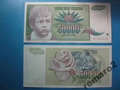 Banknot Jugosławia 50000 Dinara AA 1992 P-117 UNC