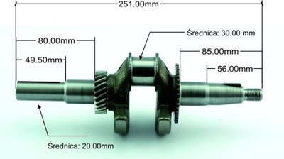 kľukového hriadeľa klin 20 mm pre HONDA GX200 6.5 KM 196cm3