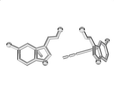 Srebrne kolczyki wzór chemiczny serotonina
