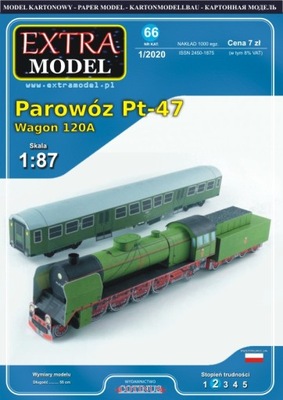 Modele____Parowóz Pt-47, Wagon 120A ___Extra Model