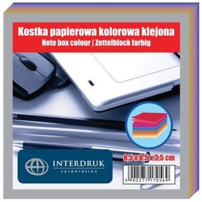 Kostka papierowa kolor 8,5X8,5 Interdruk LUBLIN