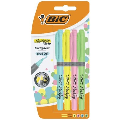 Zakreślacz zakreślacze BIC 1,6-3,3 mm zestaw 4 sztuki szt kolory pastelowe