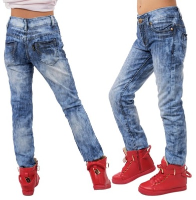 Spodnie Jeans dla Dziewczynki Dziewczęce N4A 60 cm