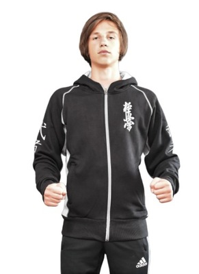 Bluza z kapturem rozpinana Kyokushin Warrior rozmiar amerykański S black