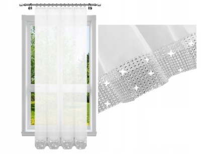 FIRANA GOTOWA 145x250 CYRKONIE TAŚMA WOAL DIAMENTY