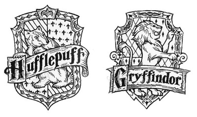 Tatuaże Harry Potter zestaw Gryffindor Hufflepuff