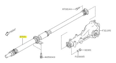 SHAFT DRIVING SUBARU LEGACY 3.6 USA 2010-14  