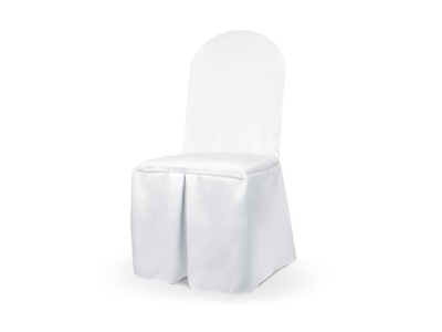 Biały pokrowiec na krzesło komunia ślub