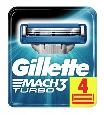 Gillette Mach 3 Turbo 4 szt imp USA wkłady ostrza