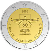 2 euro okolicznościowe Belgia 2008 Prawa człowieka