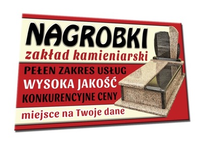 BANER KAMIENIARSTWO NAGROBKI grób litery kamień