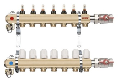 FERRO rozdzielacz do podłogówki 7-obwodowy RZP07