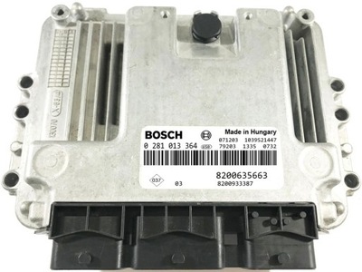 Бортовий комп'ютер ecu renault opel 8200635663 0281013364 czysty фото №1