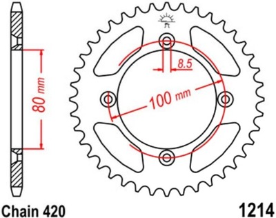 ЗУБЧАТКА ЗАДНЯЯ JT R1214 36-49Z HONDA CRF 110 F