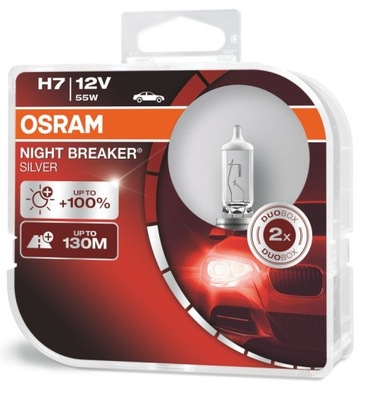 Osram H7 NIGHT BREAKER SILVER + 100% Duo Box