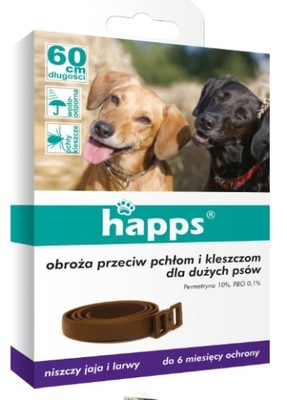 HAPPS OBROŻA PRZECIW PCHŁOM I KLESZCZOM DLA PSÓW DUŻYCH 60CM