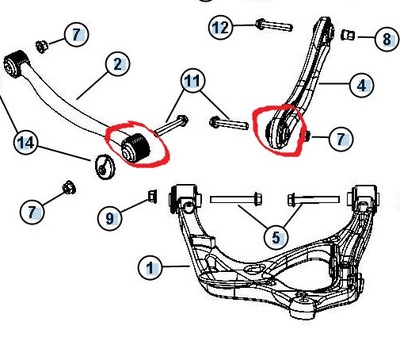 BUSHING SWINGARM REAR JEEP GRAND CHEROKEE  