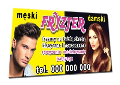 SOLIDNY BANER REKLAMOWY 2x1 FRYZJER włosy nożyczki