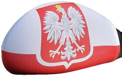 Flaga Kibica pokrowce Polska na lusterko Samochodu