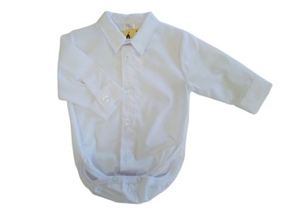 Body bodo-koszula biały chrzest urodziny 62