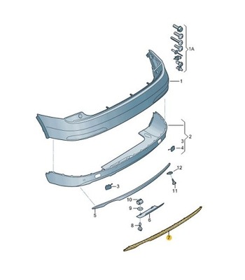 DEFLECTOR REJILLA BRIDA CIEGA DE PARAGOLPES PARTE TRASERA AUDI Q3 SLINE  