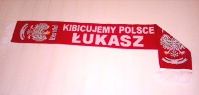 Szalik kibica "POLSKA" z imieniem.