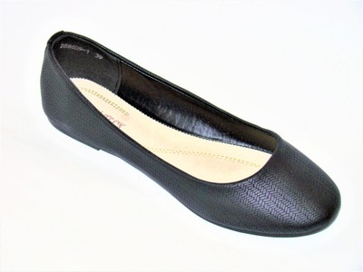 BALERINY 39 buty damskie czarne baletki półbuty