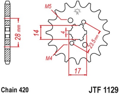 ЗУБЧАТКА ПЕРЕДНЯЯ JTF1129 12-15Z DERBI SENDA 50 R