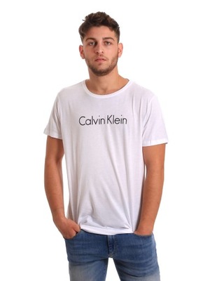 CALVIN KLEIN koszulka t-shirt biała bawełna L
