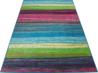 Koberec FUNKY TOP 160x220 DOR emerald farebným pruhom