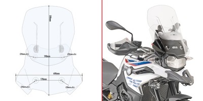 GIVI AF5127 СТЕКЛО AIRFLOW DO BMW F 750 GS 2018 - 2021 / F 850GS 2018 - 2021