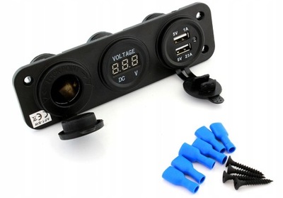 PLS37 CONNECTOR CIGARETTE LIGHTER 12V USB 5V 2A VOLTAGE METER  