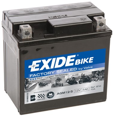 AKUMULIATORIUS EXIDE AGM12-5 12V YTX5L-BS EXIDE READY 4AH 70A LODZĖ 