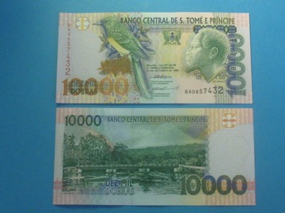 Wyspy Św. Tomasza 10000 Dobras 1996 UNC P-66a Ptak