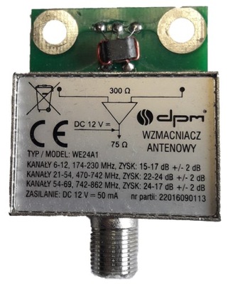 WZMACNIACZ antenowy DPM WE24A1 DVB-T 24dB