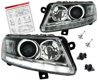 Audi a6 c6 04-08 лампы фары d2s ксенон led drl фото №1