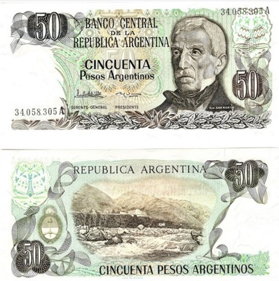 ARGENTYNA 50 PESOS 1972-73 UNC