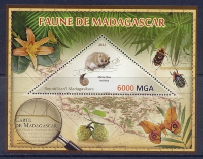 Fauna Madagaskaru Mikrusek myszaty bl. ** #MDG1308