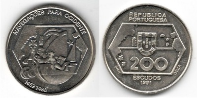 PORTUGALIA 200 ESCUDO 1991 nawigacja
