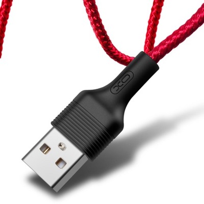 XO Kabel Micro USB 2,1A 1m Czerwony Oplot JAKOŚĆ