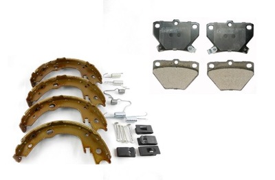 Тормозные колодки + тормозные колодки toyota corolla e12 задняя 2001-2008 фото №1