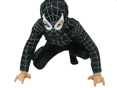 STRÓJ CZARNY SPIDERMAN PAJĄK M 110/116/122CM