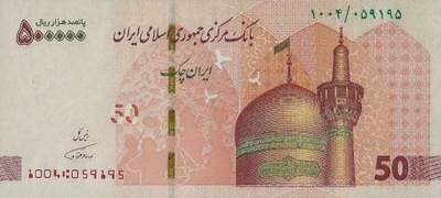 IRAN 50 Toman = 500000 Rials 2019- NOWOŚĆ UNC