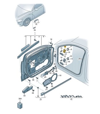 НОВЫЕ ОРИГИНАЛЬНЫЕ AUDI OE ЗАВЕСА DRZWIOWY 4G0831401A