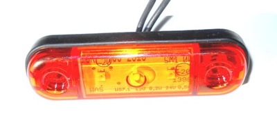 СТОП СИГНАЛ ФАРА ГАБАРИТНАЯ БОКОВАЯ 3 LED (СВЕТОДИОД ) ДИОДНАЯ ЖЕЛТЫЙ 12-24V ORANGE TRUCK TIR