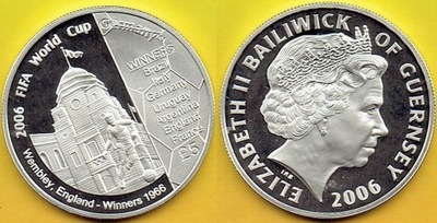 GUERNSEY 5 Pound 2006 r. Ag Proof.